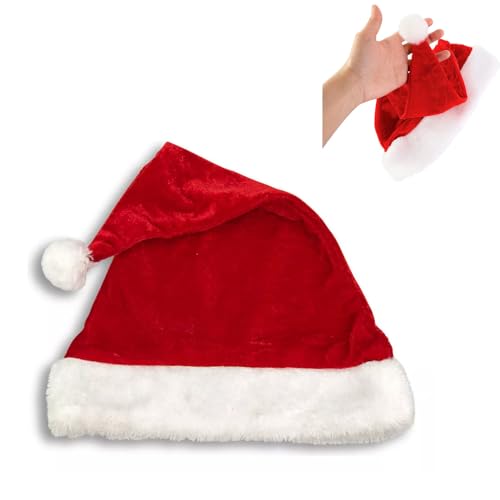 Gorro Touca Natal Fantasia Papai Mamãe Noel Natalino Veludo Adulto 40cm