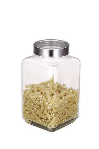 Image of 3 Litre Cube Glass Jar (3000 ml) with Airtight Lid | Large Storage Container for Pickles & Kitchen Essentials (2)