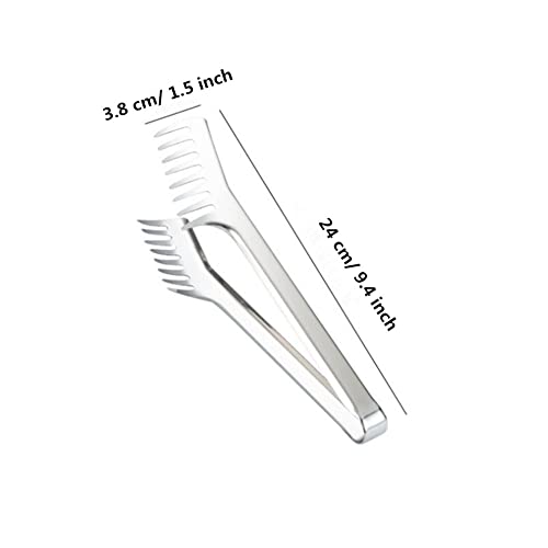 2 Pack Stainless Steel Pasta Tong, Large 9.4" Stainless Steel Spaghetti Serving Tongs, Comfortable Grip Design Pasta Server Utensil For Noodles Bread Kitchen Cooking Baking Tools #TOP1