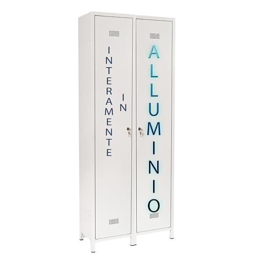 Escelsior Armario de exterior de aluminio, mueble portaobjetos impermeable con cerradura, resistente a la intemperie, armario para balcón, jardín (L70 P30 H180)