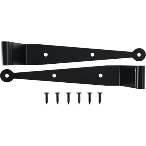 SteelTek Strap Hinge 10"W with 2 1/4" Offset (Sold as Pair), 304 Stainless Steel, Powder Coated Black