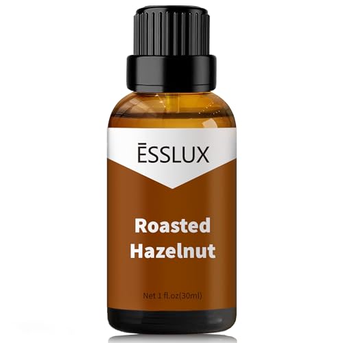 Roasted Hazelnut Fragrance Oil, ESSLUX Premium Aromatherapy Essential Scented Oils for Home for Diffuser, Massage, Soap, Candle Making Scents, Perfume, Humidifier, 30 ml