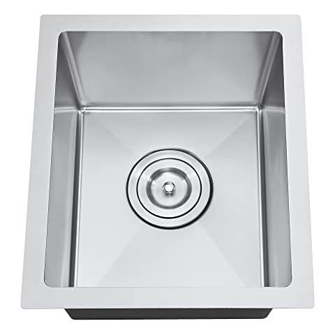 ATTOP 15 Inch Undermount Bar sink,15''x17'' Nano Coating Stainless Steel Undermount Single Bowl Sink Small Kitchen Basin Cover