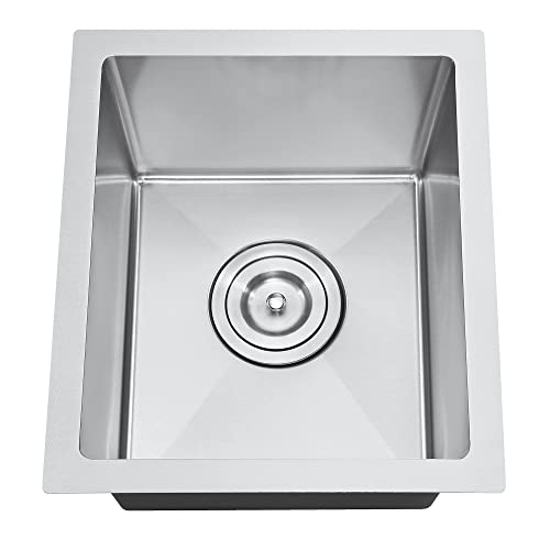 Attop 15 Inch Undermount Bar Sink,15''X17'' Nano Coating Stainless Steel Undermount Single Bowl Sink Small Kitchen Basin #TOP1