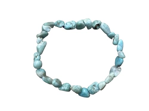 GAF TREASURES Larimar Crystal Nugget Bracelet Wholesale Genuine Larimar Tumbled Gemstone Bracelet Larimar Healing Crystal Bracelet Gift for Men & Women (1)