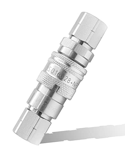 Image of 1 /4 inch NPT Flat Face Hydraulic Quick Connect Coupling /Coupler Set with Dust Cap Fits for LX-FF Series, ISO16028 Standard