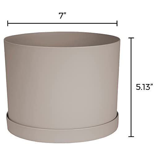 Bloem Mat0683 Mathers Planter W/Saucer Tray-6" Pebble Stone Beige Garden Plater #TOP1