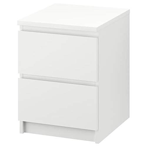 DiscountSeller MALM - Cómoda de 2 cajones, 40 x 55 cm, resistente y fácil de cuidar, mesitas auxiliares, mesitas de café y mesas, mesas, escritorios, muebles ecológicos 40x55 cm blanco