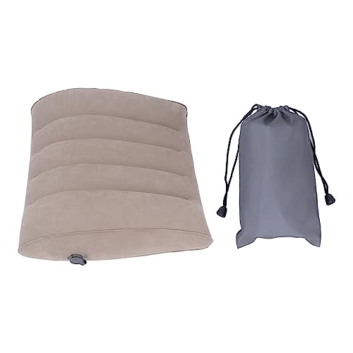 XHTLLO Gray Inflatable Lumbar Support Pillow for Car, Office, and Travel
