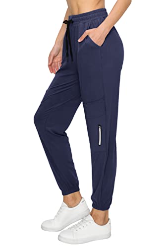 ALWAYS Women's Zipper Jogger Track Pants - Premium Soft Stretch Sweatpants Navy S - image 1