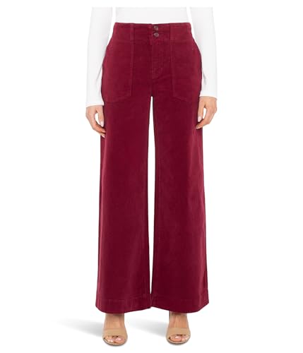 Liverpool Los Angeles Womens Utility Pocket Wide Leg Pants Cabernet Red 10 Inseam: 31
