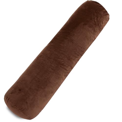 Taibest 抱き枕 円筒型 90x20cm円柱クッション だきまくら 大きい サイズ 男女兼用 おしゃれなロングクッション おすすわ だき枕 ぬいぐるみ ふわふわハグーピロ 横向き寝 足枕 腰枕 妊婦 腰痛対策 人気プレゼント取り外しカバー付き(茶色)