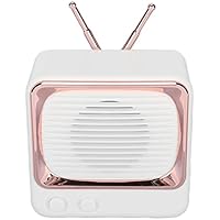 Altavoz Bluetooth Inalámbrico, Altavoz Bluetooth Vintage con Forma de TV Retro Portátil, Mini Altavoz de Viaje para Exteriores, Altavoz Macaron HiFi BT, Llamada de Voz Manos Libres(Blanco)