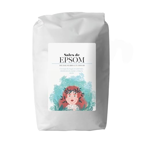 Bioky Sales de Epsom 25kg | Sales de Baño Relajantes – Sulfato de Magnesio Puro para Bienestar y Relajación – Revitalizante y Sin Aditivos - Diferentes Formatos Disponibles (25KG)