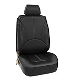 Ciieeo 4 Pièces Housses de Siège Universelles Similicuir Noir de Siège Auto Résistants à Usure pour Voitures SUV et Camions Accessoires Confortables