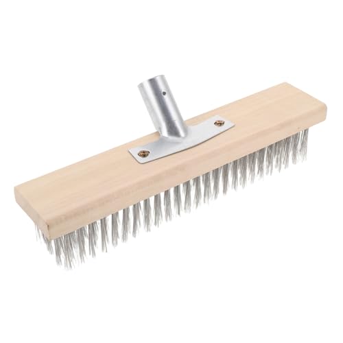 Alipis Stainless Steel Floor Brush Carpet Brushes for Cleaning Wire Broom Killer for Roofs Roof Roof for Asphalt Floor Scrub Brush with Long Handle Wood