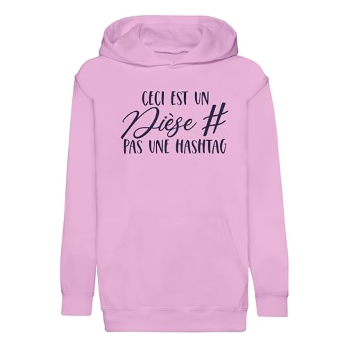 Sweat à capuche enfant musique dièse noir en coton premium pour jeune musicien