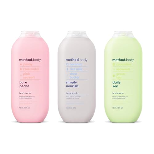 Method Body Wash Variety Pack - Pure Peace 18 fl oz, Simply Nourish 18 fl oz, Daily Zen 18 fl oz, Paraben and Phthalate Free - image 1