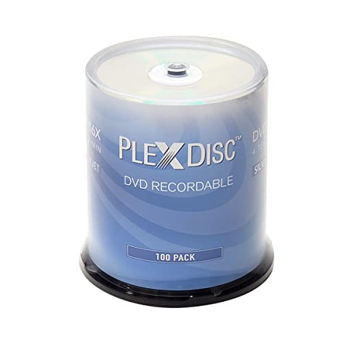 PlexDisc DVD-R 4,7 GB 16 x bedruckbarer Tintenstrahldrucker-Hub - 100 Stück Kuchenbox (FFP) 632-315-BX, 100 Discs Cover