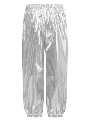 Aislor Kids Girls Shiny Metallic Gymnastics Athletic Leggings Harem Pants Yoga Tights Modern Hip Hop Street Dancewear2