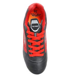 CHUTEIRA DE COURO NATURAL CAMPO COM TRAVA - PRETO/VERMELHO (43)