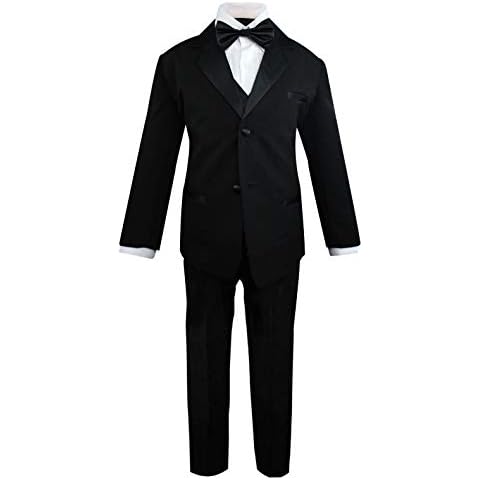 Luca Gabriel Toddler Boys' 5 Piece Classic Fit Formal Suit Bowtie Set - Size 3t Black Cover