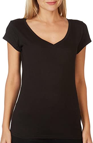 Aveto Juniors the Basic V-Neck Tee, Black, M