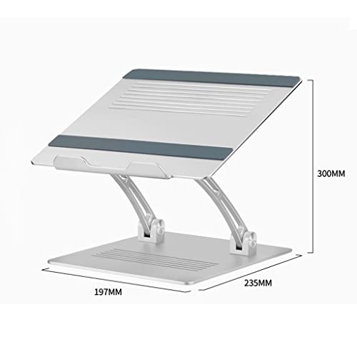 Soporte de computadora portátil para escritorio con estante elevado plegable de metal plata 3