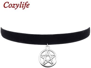 Stars Pavilion Cozylife 3/8" Girls Black Velvet Gothic Collar Vintage Choker Necklace With Captain Star Pendant