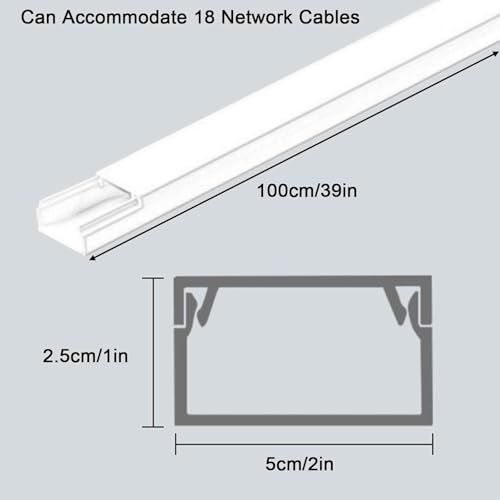 Cache-câbles en PVC Blanc contre les Chutes et Fils Emmêlés au Sol - 3