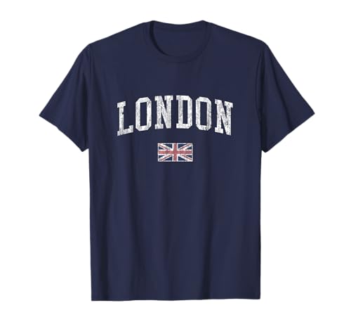 London England Vintage Sports Design British Flag T-Shirt