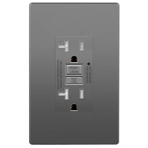 LIDER GFCI Outlet 20Amp, GFCI Receptacle, Self-Test, ETL Listed, Space Gray