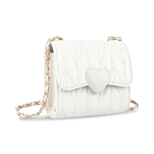 Sac à bandoulière pour filles cœur, petit sac à main enfants et adolescentes