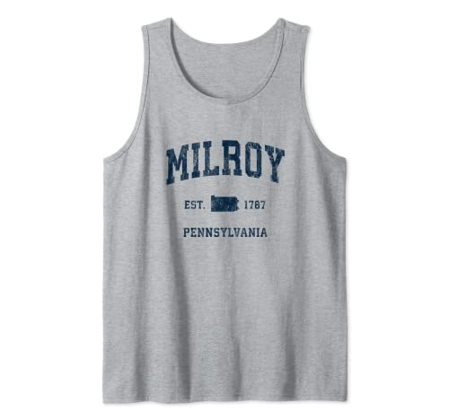 Milroy Pennsylvania PA Vintage Athletic Navy Sports Design Tank Top