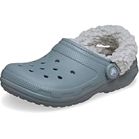 Crocs Unisex-Adult Classic Fleece Lined Clog, Concrete, 8 Women/6 Men