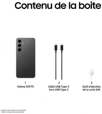Samsung Galaxy S24 FE 128GB Graphite 6.7 5G (8GB) EU Model Android - [Italian, Hungarian, Polish, Romanian, Austrian, Swiss version]