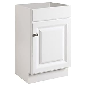 Design House 597112 Wyndham Unassembled Bathroom Vanity Cabinet Without Top, 18 x 16/1 Door, White