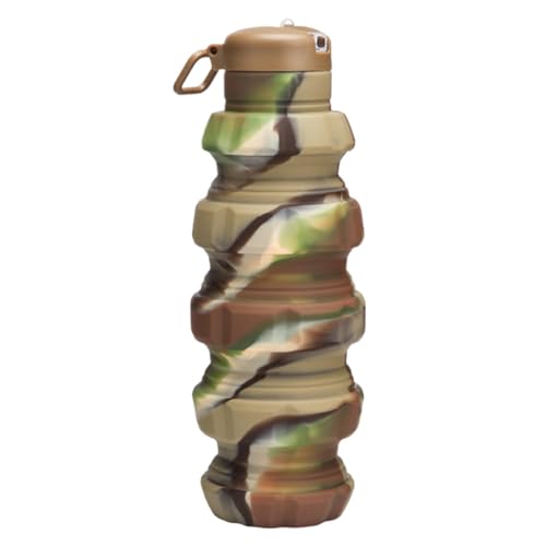 Botella de agua plegable – Botellas de agua plegables reutilizables | Taza reutilizable de 500 ml plegable para gimnasio, camping, al aire libre, montañismo, picnic, fitness, ciclismo