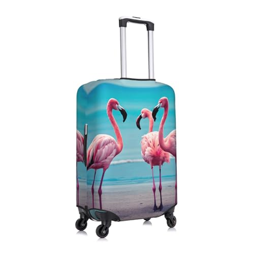 Flamingo Beach Print Luggage Suitcase Cover Protector Luggage Washable Covers With Concealed Zipper3