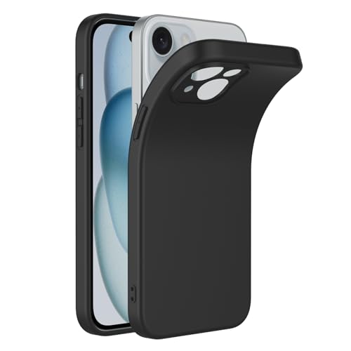 Image of Back Cover Case Compatible for iPhone 15 |Raised Edges Protect Camera & Screen|Slim Fit Back Case for iPhone 15 - Black