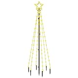 vidaxl albero di natale con puntale bianco caldo 108 led 180 cm