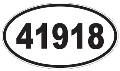 US Decal, Inc. Number 41918 Oval Sticker