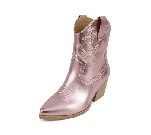 Image of Soda inchBLAZING inch ~ Women Western Bootie Pointe Toe with Low Heel (Wide Fit Available)