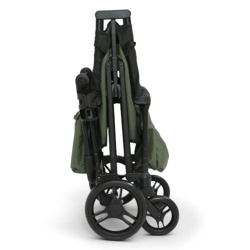 Image of Jeep Sport Stroller Wagon by Delta Children, Black /Green | Stroller Wagon with 2 Canopies, Parent Organizer, Cup Holders, Adjustable Handlebar and Child Snack Tray