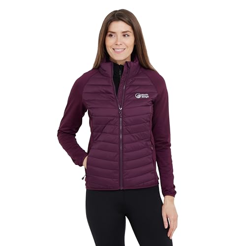 NORTH RIDGE Womens Active Hybrid Jacket Synthetic Insulation Stretch Fleece Ripstop Water-Repellent Athletic Fit for Running& Hiking (UK Numeric 8 Regular Regular Purple)