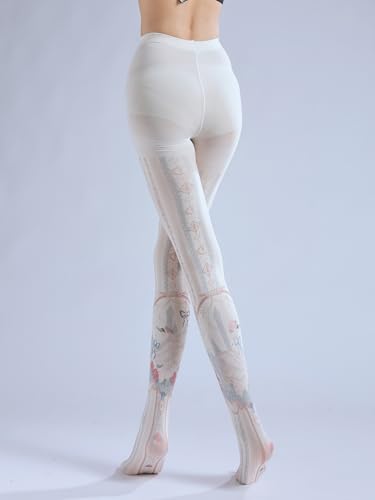 Image of Sahabowi Women's Sheer Tights, Digital Print Designs Stockings