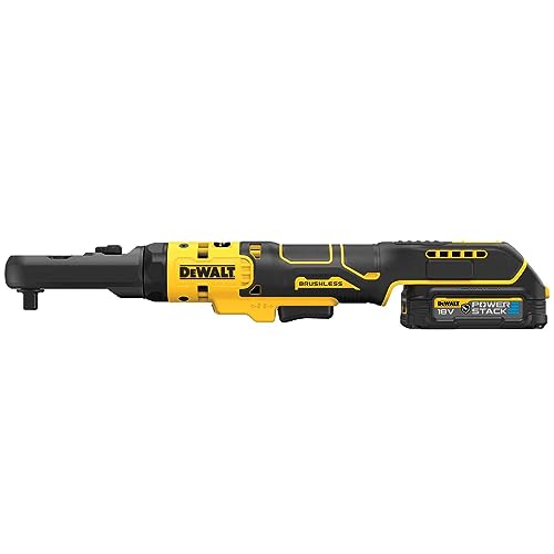 Clé à cliquet DEWALT XR 18V Brushless Batteries 2 x 1.7 Ah Têtes interchangeables 14' 38' et porte embout hexagonal 14' DCF510E2G QW - vue 3