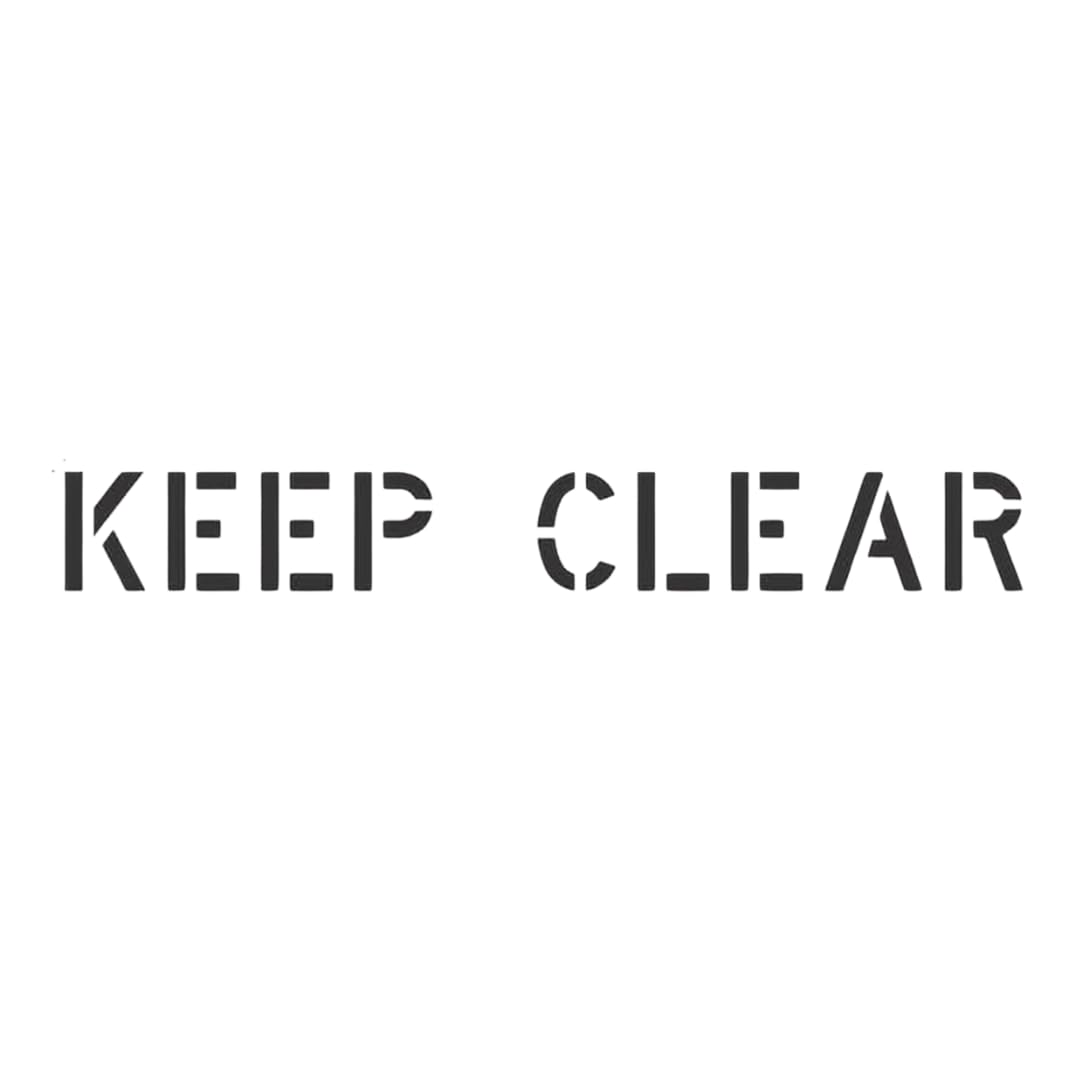 Keep Clear Stencil with 12 Inch Letters to Mark Pavement and Curbs for Medical Complexes and Warehouses 1.5MM Thick and Reusable Easy to Clean One