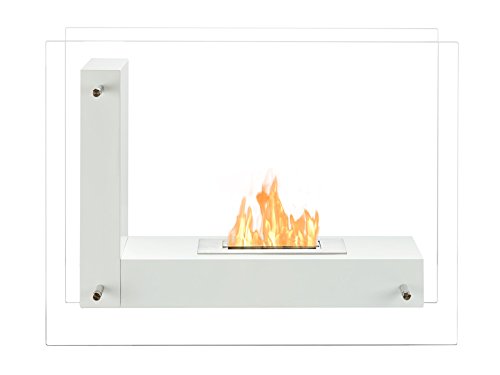 Freestanding Ventless Bio Ethanol Fireplace - Vitrum L White | Ignis #TOP1