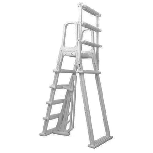 Escalera para piscina con marco en A, blanco, 250 lbs miniatura 1